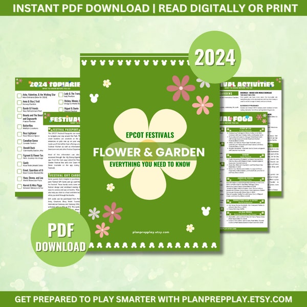 EPCOT Flower and Garden Festival | DisneyWorld | Instant PDF Download | WDW Festivals | March-May 2024