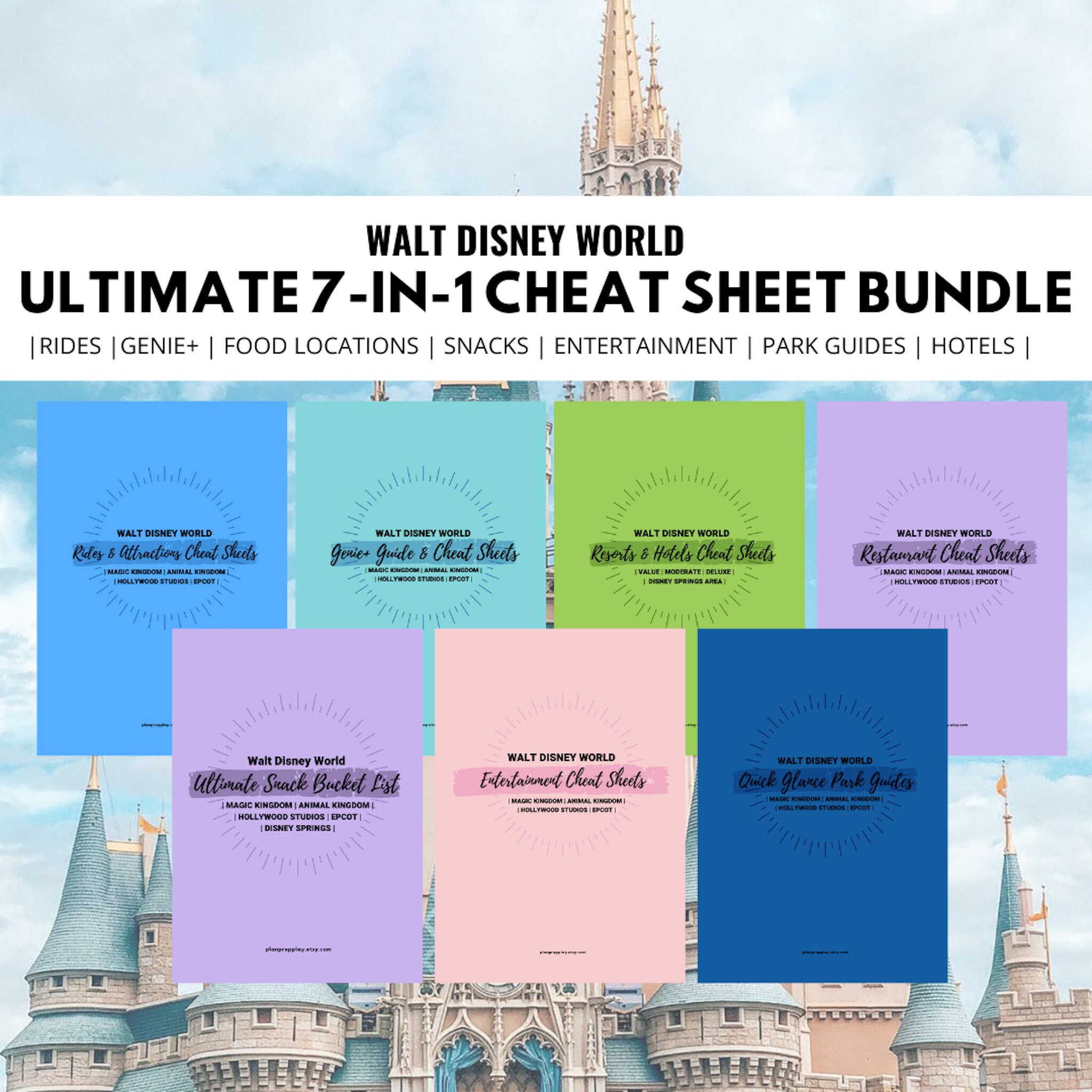 WDW Ultimate Cheat Sheet Bundle 7 in 1 Rides Restaurants Etsy