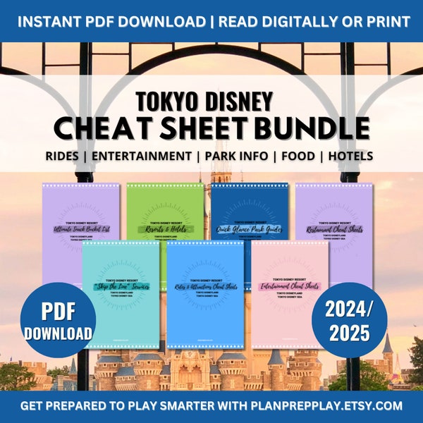 Tokyo Disneyland Ultimate Cheat Sheet Bundle | Rides, Entertainment, Restaurants, Snacks, Premier Access, Park Guides, Accommodation