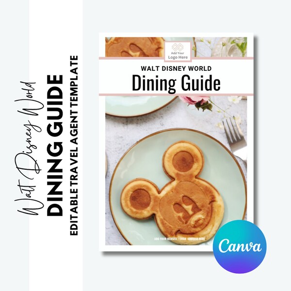 DisneyWorld Dining Guide - Travel Agent Editable Template