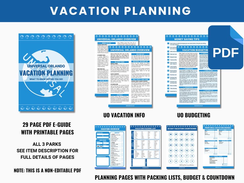 2026-2027 Universal Orlando Vacation Planner PDF | Original Design | 3 Parks | Rides, Entertainment, Dining, Express Pass | Free Update image 3