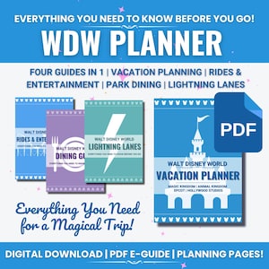 2026-2027 WDW Vacation Planner PDF | Original Design | 4 Parks | Lightning Lane, Rides, Entertainment, Dining | Free Update | Checked May 26
