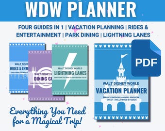 2026-2027 WDW Vacation Planner PDF | Original Design | 4 Parks | Lightning Lane, Rides, Entertainment, Dining | Free Update | Checked May 26