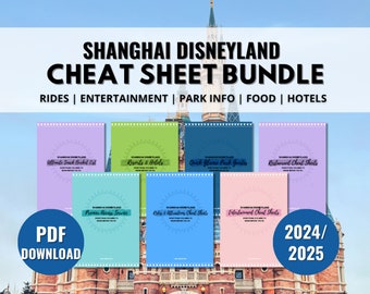 Shanghai Disneyland Ultimate Cheat Sheet Bundle | Rides, Entertainment, Restaurants, Snacks, Premier Access, Park Guides, Accommodation