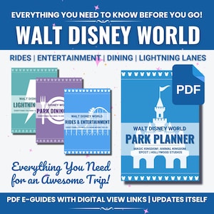 WDW Complete Parks Guide & Vacation Planner 2025 | Updates Automatically | 4 Parks | Lightning Lanes, Rides, Entertainment, Dining | PDF |