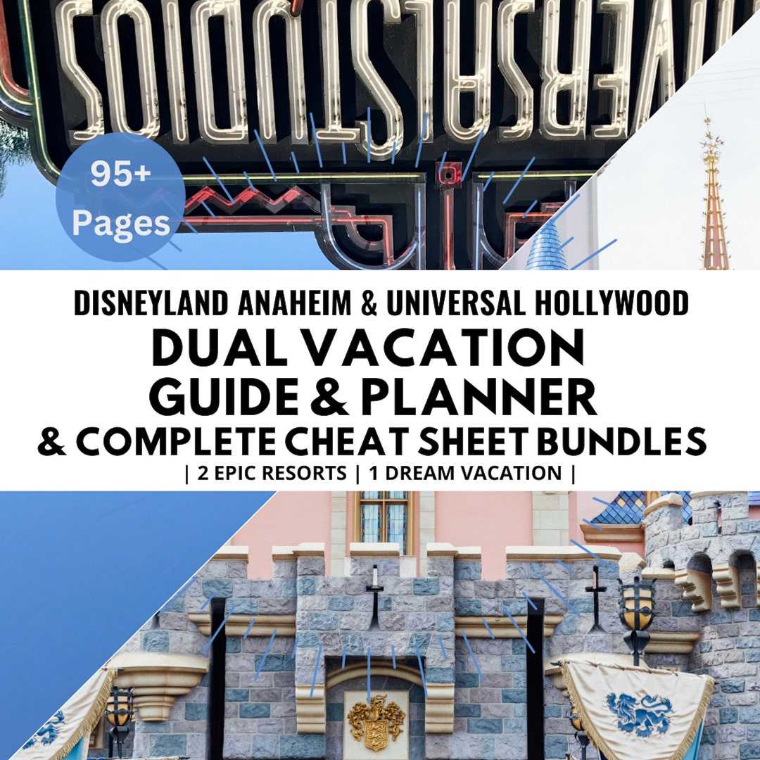 Disneyland and Universal Hollywood Combo Vacation Planner With Etsy