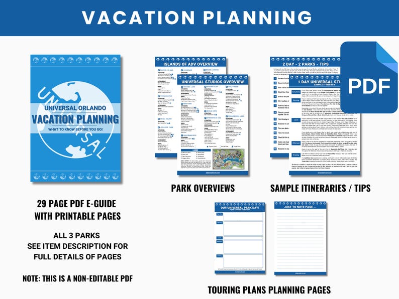 2026-2027 Universal Orlando Vacation Planner PDF | Original Design | 3 Parks | Rides, Entertainment, Dining, Express Pass | Free Update image 4