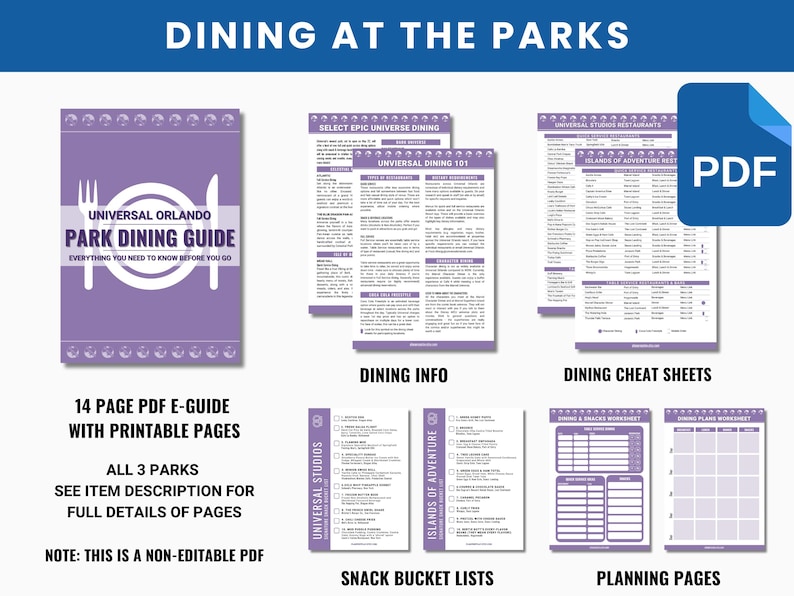 2026-2027 Universal Orlando Vacation Planner PDF | Original Design | 3 Parks | Rides, Entertainment, Dining, Express Pass | Free Update image 6