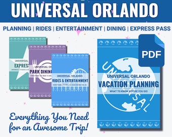 2026-2027 Universal Orlando Vacation Planner PDF | Original Design | 3 Parks | Rides, Entertainment, Dining, Express Pass | Free Update