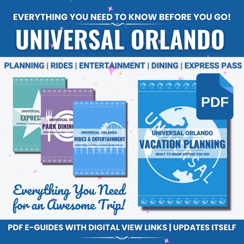2026-2027 Universal Orlando Vacation Planner PDF | Original Design | 3 Parks | Rides, Entertainment, Dining, Express Pass | Free Update image 1