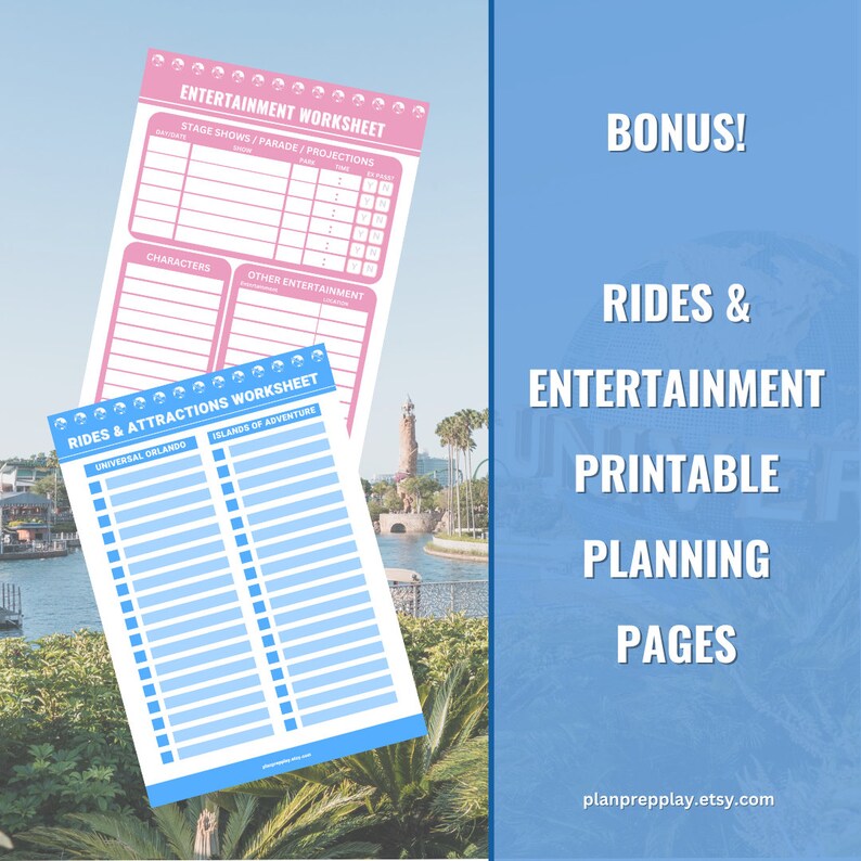 Universal Orlando Rides &amp; Entertainment Cheat Sheets Orlando Vacation ...