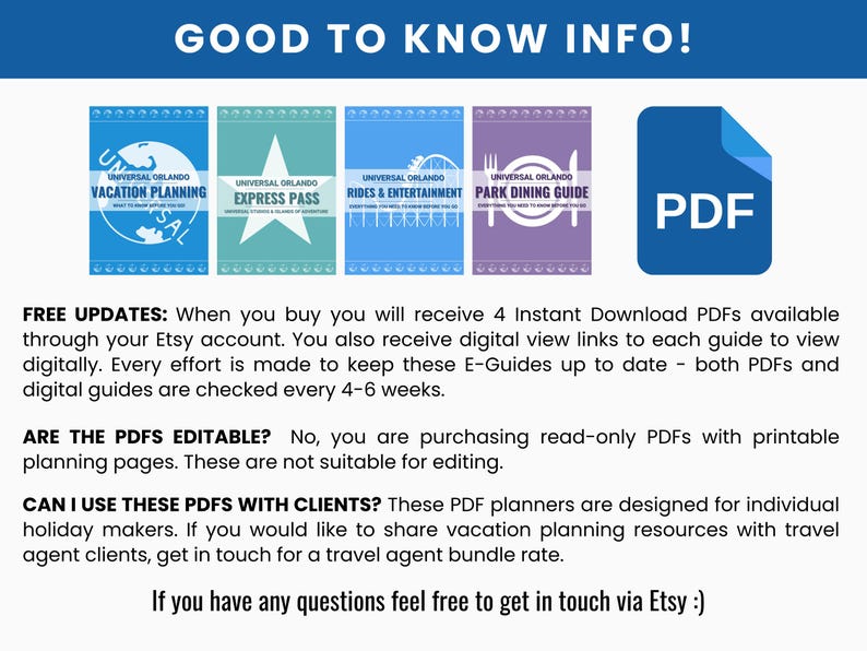 2026-2027 Universal Orlando Vacation Planner PDF | Original Design | 3 Parks | Rides, Entertainment, Dining, Express Pass | Free Update image 8