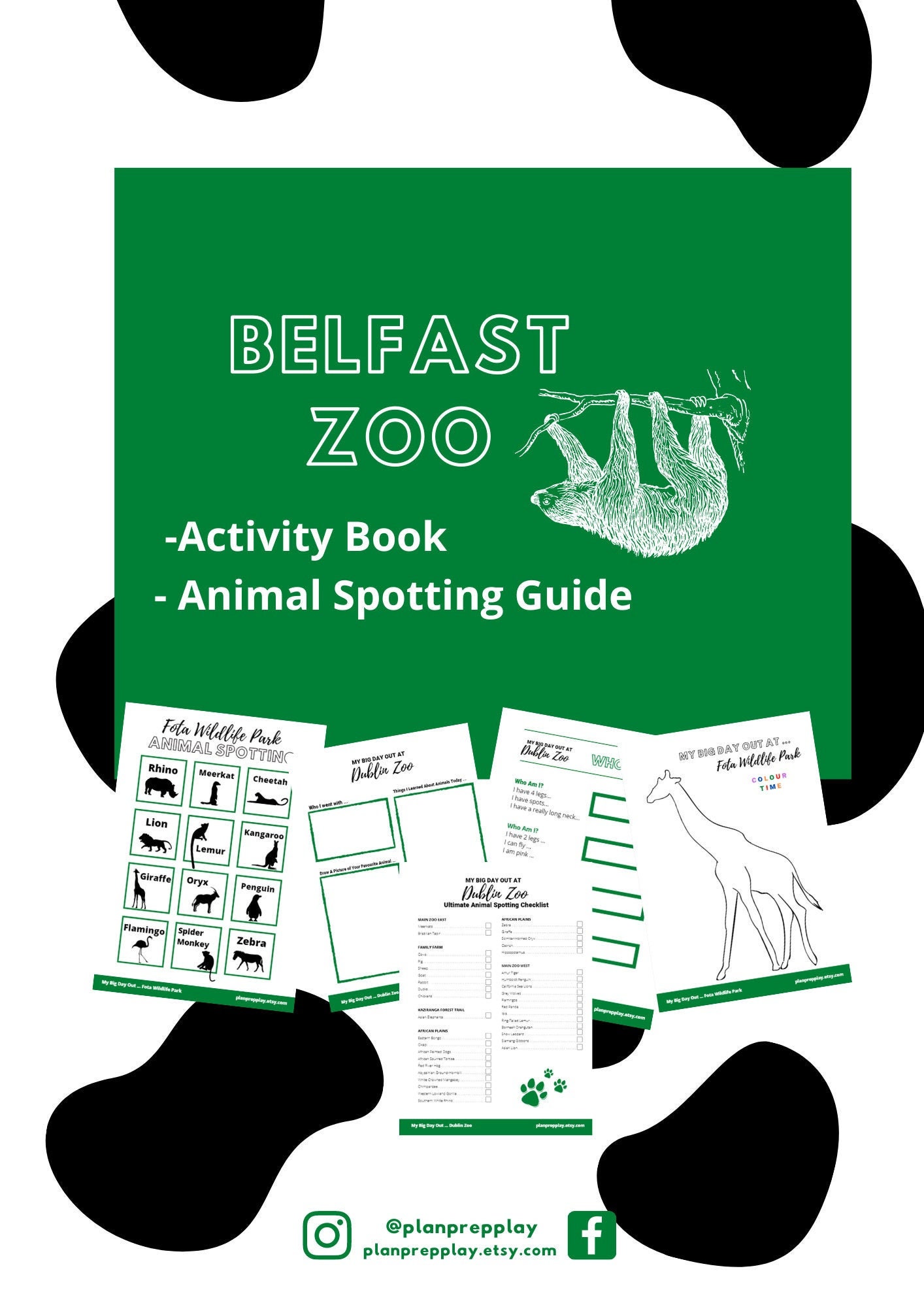 Belfast Zoo Northern Ireland Kids Activity Book & Animal Etsy