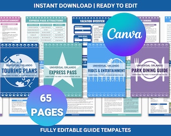 Universal Orlando 4-in-1 Guides Template Bundle | UO Planning 2026-2027 | 4 Parks | Rides, Entertainment, Dining, Itineraries, Express Pass
