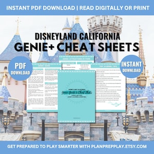 Disneyland Genie+ Guide, Tips and Planner | Genie Plus | Toon Town Updated | Disneyland California 2024-25 | Update March 2024