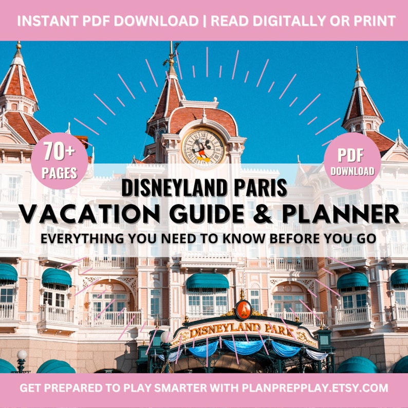 Disneyland Paris Vacation Guide and Planner Cheat Sheets, Vacation Tips, Printable Planning