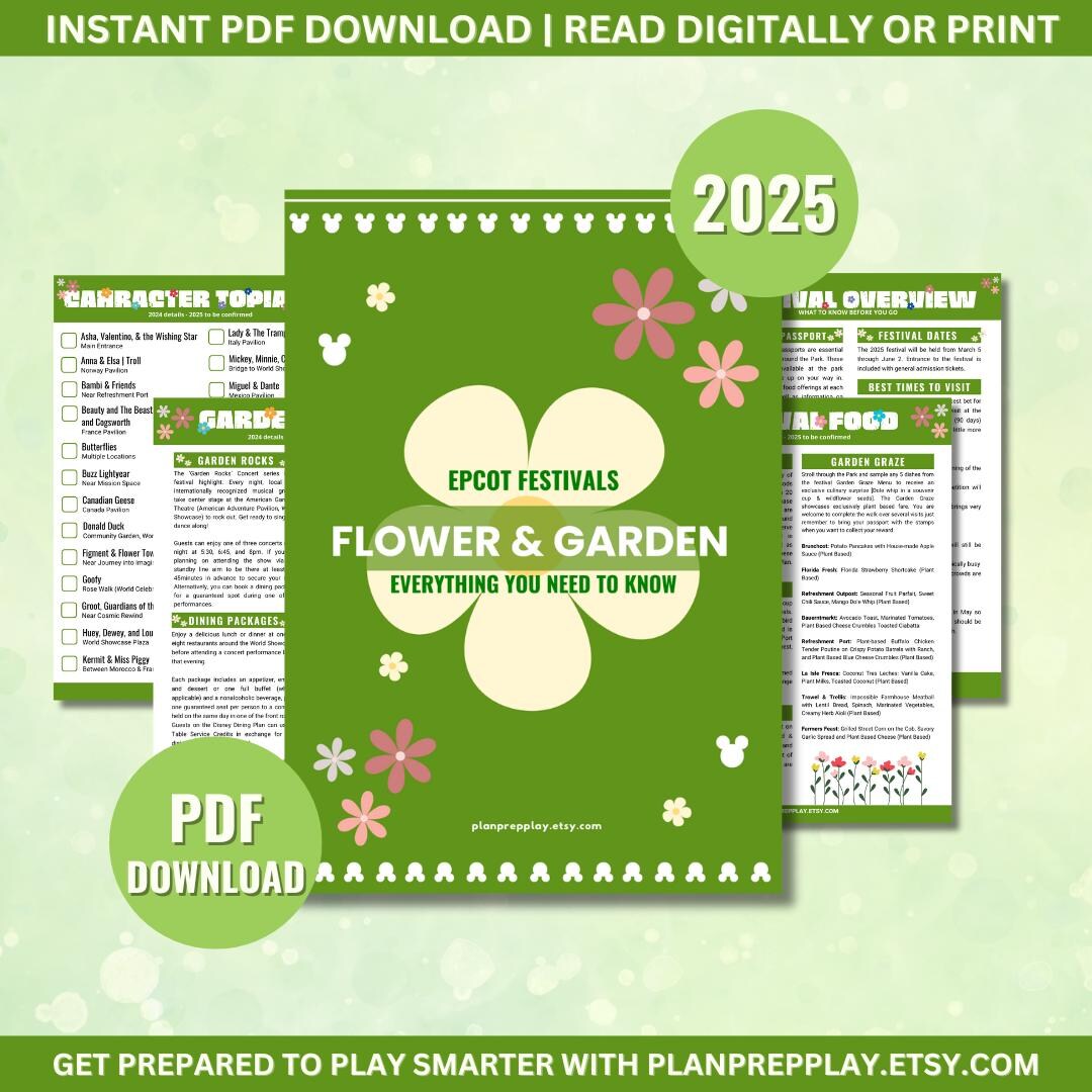 EPCOT Flower and Garden Festival 2025 Disneyworld Instant PDF Download