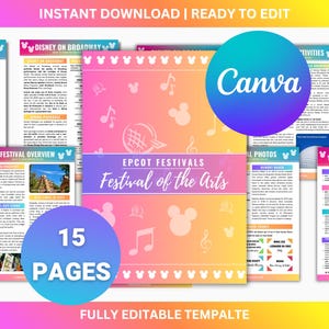 WDW Festival of the Arts E-Guide Canva Edtiable Template 2026 | Disney World Festivals | Ready to Edit | FREE Updates for 1 Year