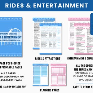 2026-2027 Universal Orlando Vacation Planner PDF | Original Design | 3 Parks | Rides, Entertainment, Dining, Express Pass | Free Update image 5