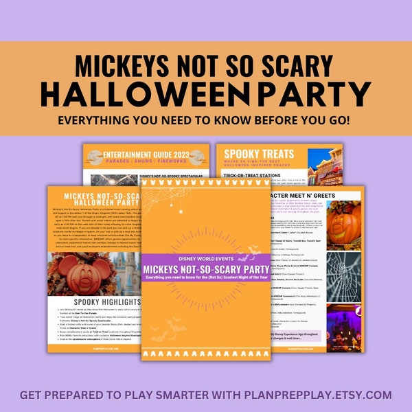 WDW Halloween Party | Not So Scary | Instant PDF Download | Party Checklist