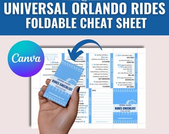 Universal Orlando Foldable Rides Cheat Sheet | Universal Studios, Islands of Adventure, Epic Universe | Personal Vacation | Travel Agent