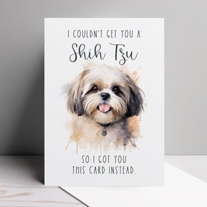 Je ne pourrais pas vous obtenir une carte d'anniversaire Shih Tzu drôle pour les amoureux des chiens, un cadeau mémorable pour les amateurs de chiens, une carte de voeux personnalisée 5 x 7