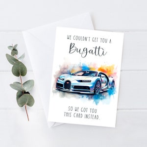 We konden geen Bugatti grappige verjaardagskaart voor Bugatti Lover krijgen gedenkwaardig cadeau voor Supercar-liefhebber verjaardag 5 x 7 aangepaste wenskaart