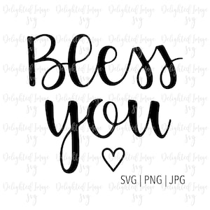 Bless You SVG | Tissue Jar SVG | Hand-Lettered Bless You | Bless You Cut File for Silhouette and Cricut | Home Decor | Digital Download