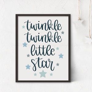 Twinkle Twinkle Little Star | Hand-Lettered Quality Print | Nursery Rhyme Song Wall Decor | Baby Shower Gift | New Mom Bedroom Decoration