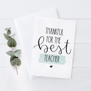Cartão de agradecimento e reconhecimento do aluno, 5x7, cartão de felicitações personalizado com envelope e personalização, grato pelo melhor professor