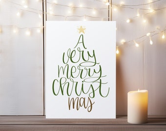 A Very Merry Christmas - 5x7 Greeting Card With Envelope - Christmas Card - Holiday Card - Christmas Cheer - Seasons Greetings