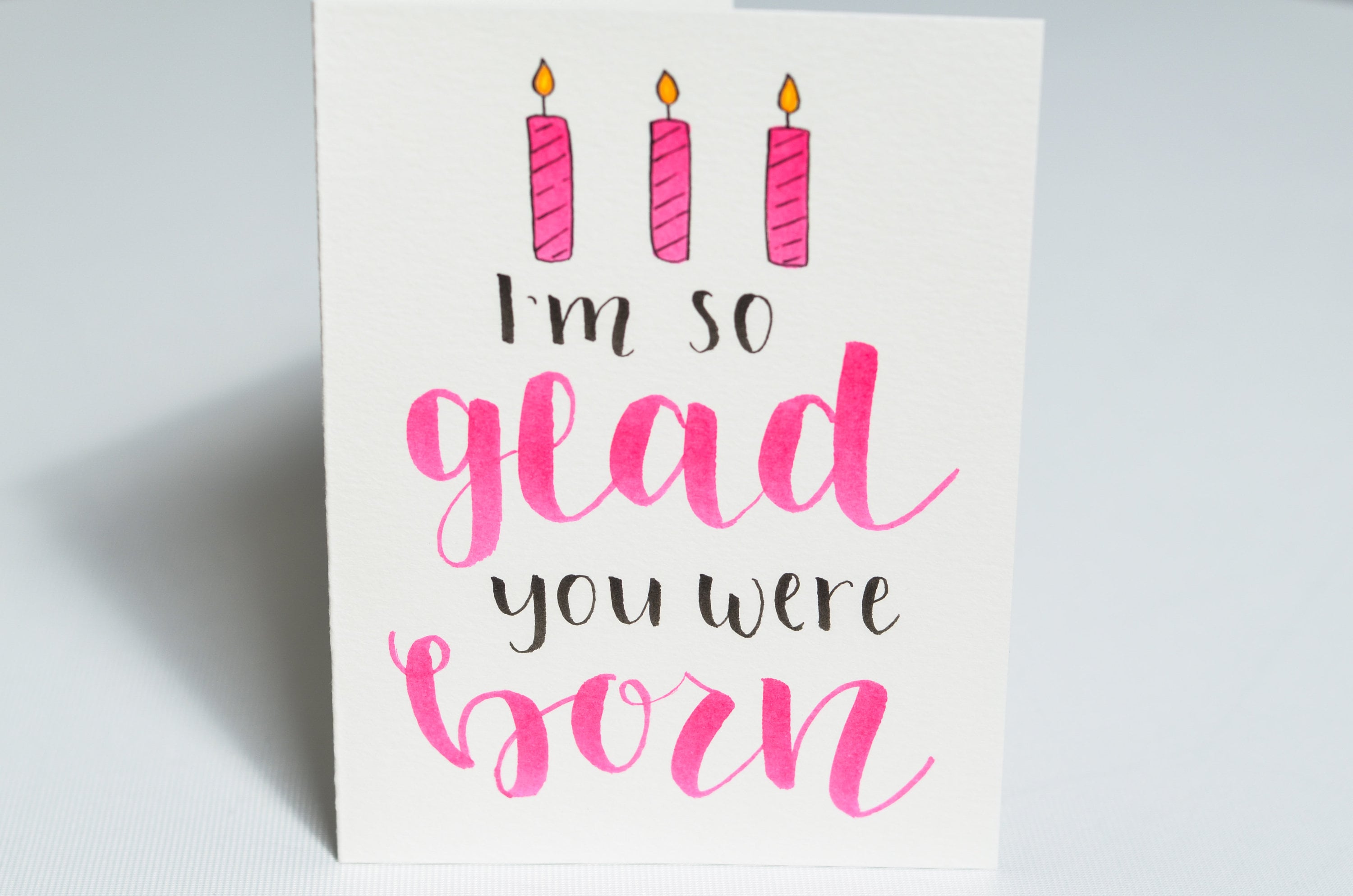 Im So Glad You Were Born Greeting Card Hand Lettered Etsy 