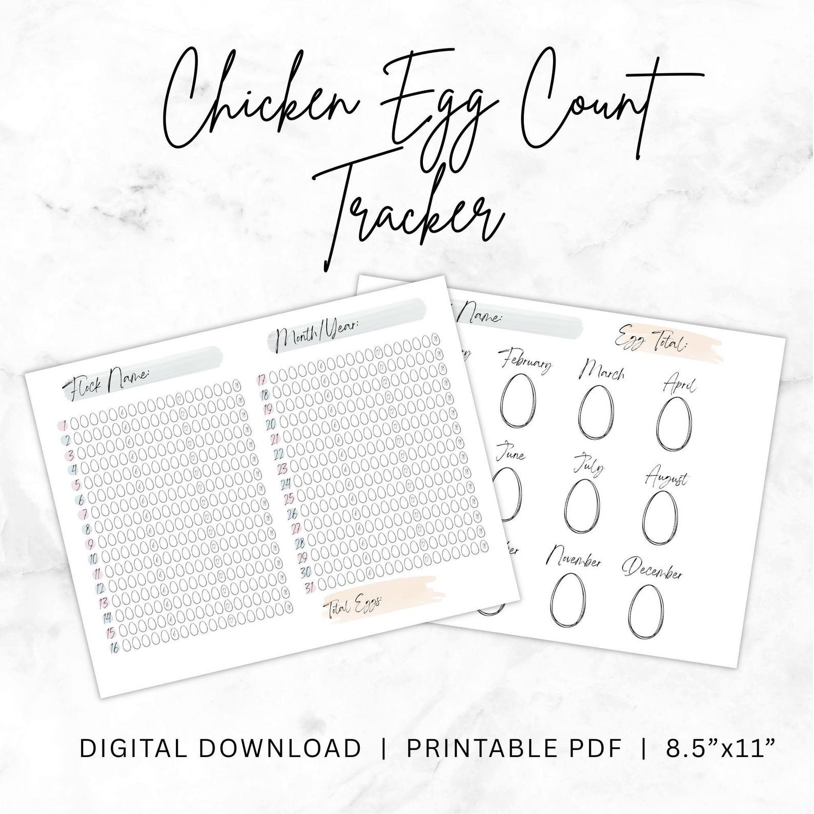Chicken Egg Tracker Printable: Backyard Homestead Resource (PDF) - Etsy