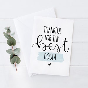 Dankbar für die beste Doula Wertschätzung Dankeskarte Geburt Team Anerkennung - 5x7 Benutzerdefinierte Grußkarte mit Umschlag und Personalisierung