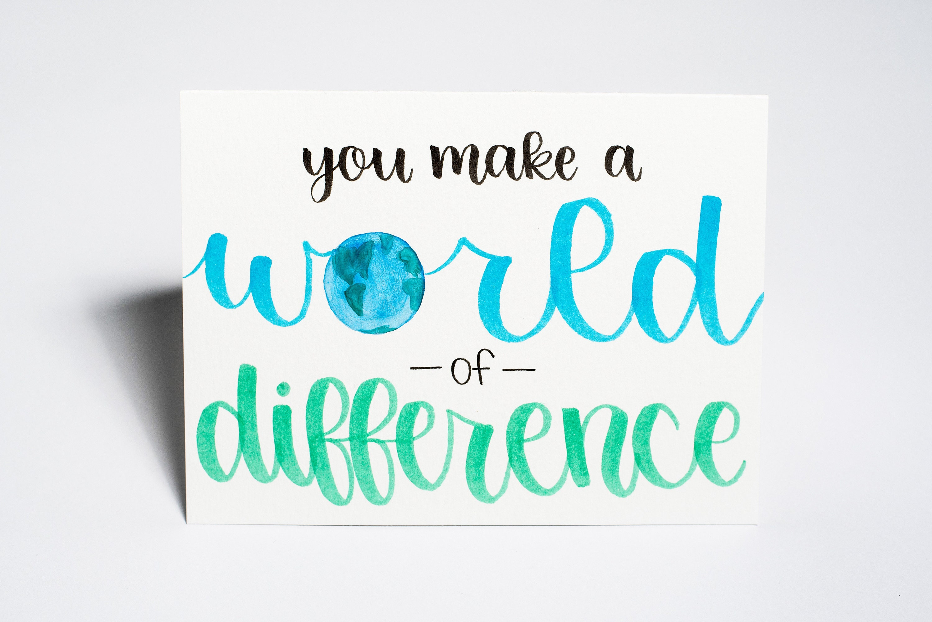 You make a world of difference Greeting card Teacher Etsy