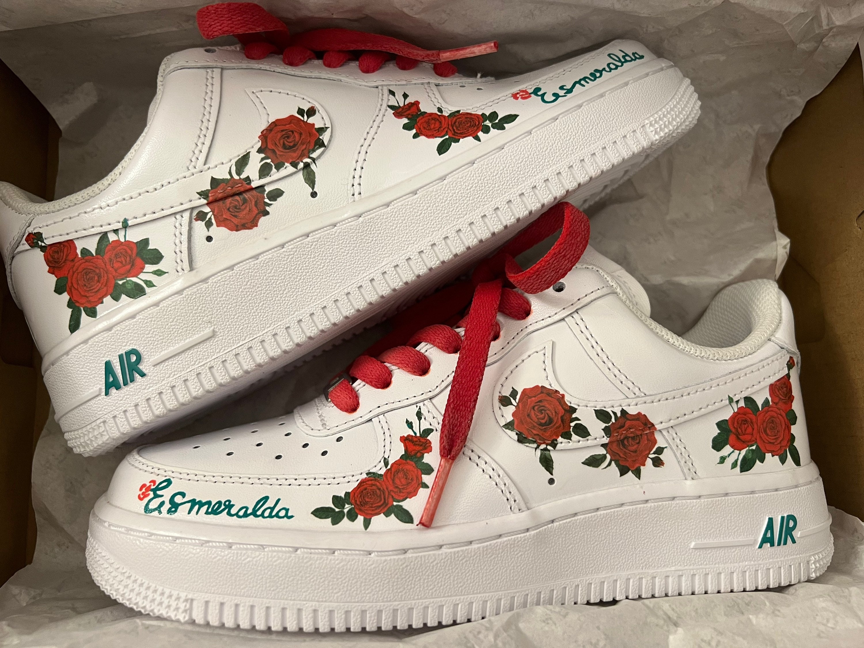 Rose Custom Nike Air Force 1 Etsy