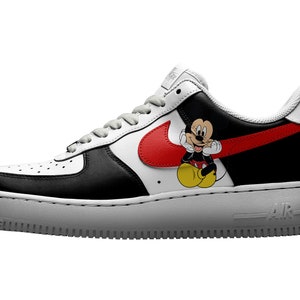 Mickey & Minnie Custom Nike Air Force 1 Mickey + Red swoosh