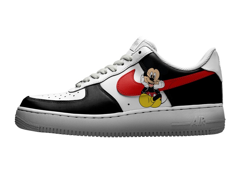 Mickey & Minnie Custom Nike Air Force 1 Mickey + Red swoosh