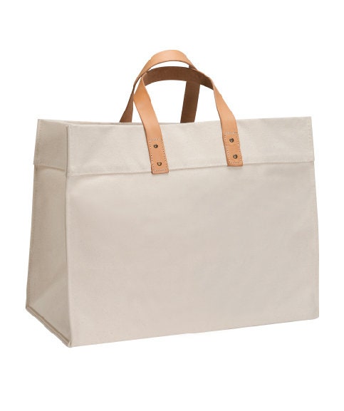 Canvas and leather tote hotsell