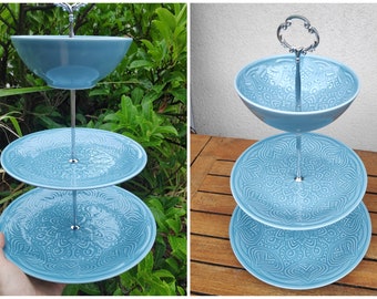 3-tier cake stand - blue