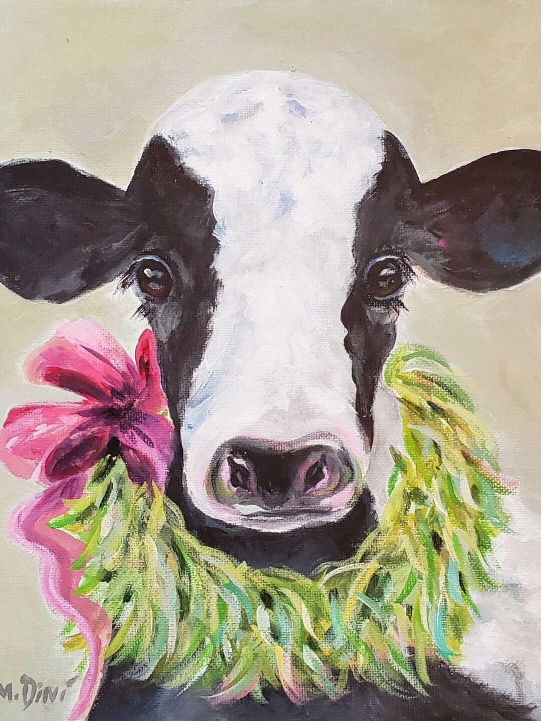 Christmas Cow Print Christmas Art Print Christmas Animal Decor