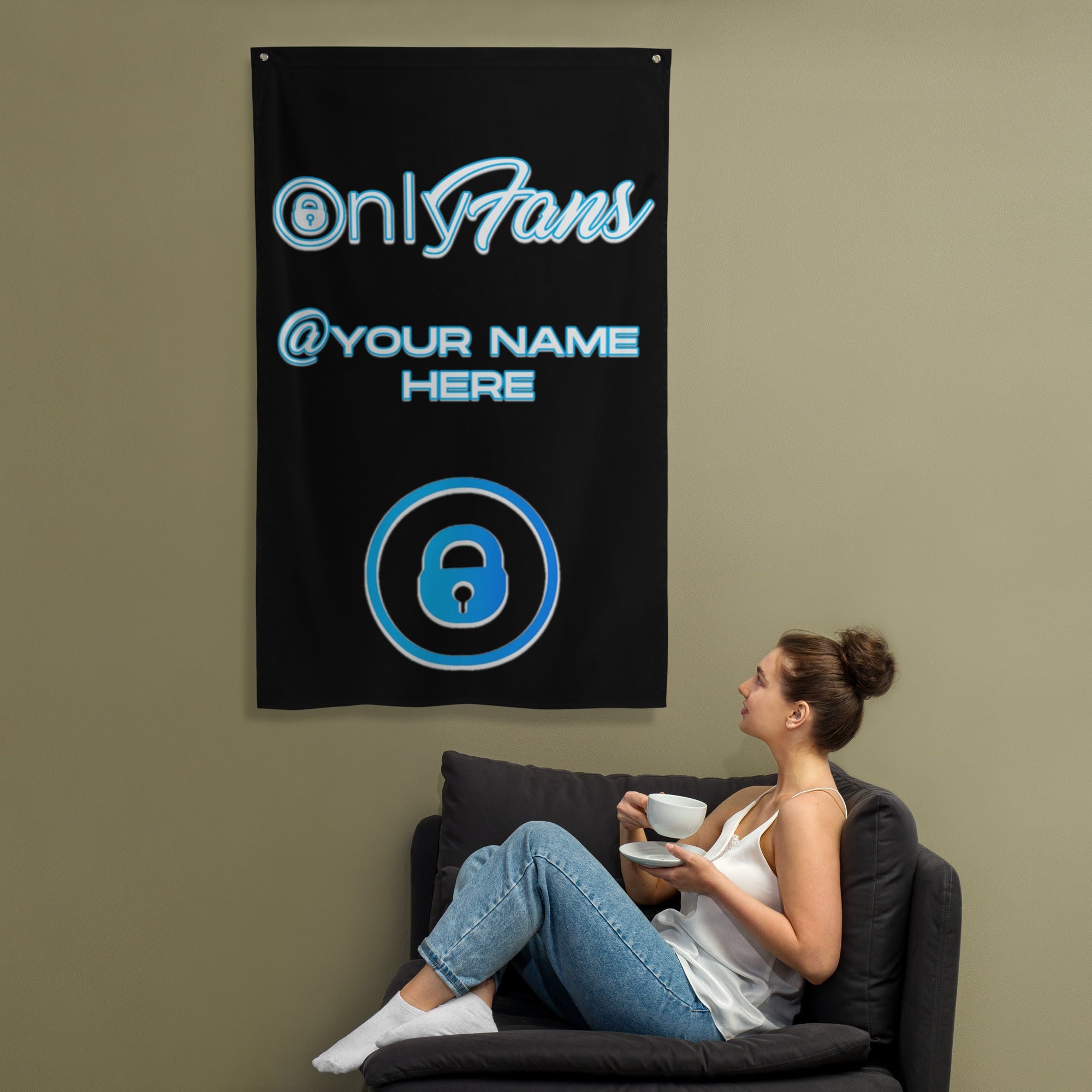 Personalized Custom ONLYFANS Flag Banner Content Creator, Gifts, Gifts 