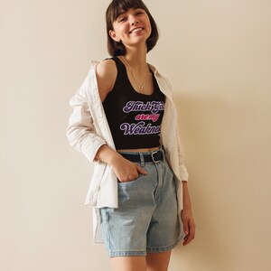 LGBTQ Thick Girls are my Weakness Crop Top | Lgbtq Queer lesbian Bisexual Colors | gay funny sayings | humor Tiktok Shirt sexy | Pride month