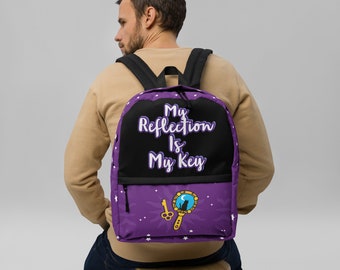 My Reflection is Key Luxury Custom Backpack | Travel Bag | Overnight Bag | Custom Bookbag | Laptop Bag | Carry on | Unisex Men Women