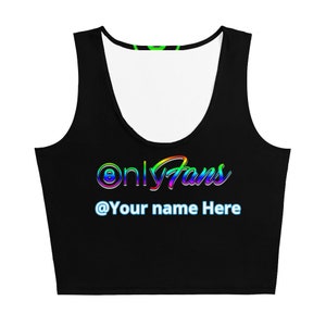 Camiseta personalizada OnlyFans Crop Top Edición Orgullo Arcoíris LGBTQ / Diseño personalizado para creadores de contenido / Diseño de logotipo con nombre