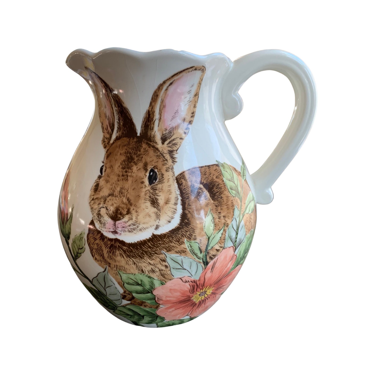 Rabbit Pitcher Rabbit Vase Vintage Bunny Pitcher Nature Etsy