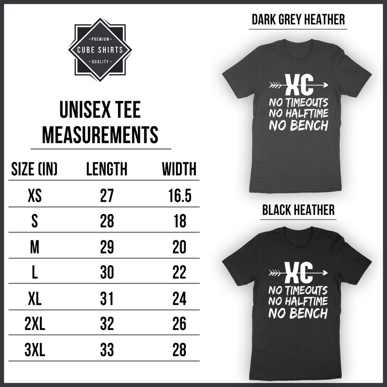 bench shirt size chart