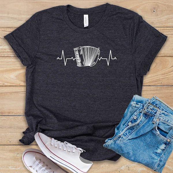 Accordion Heartbeat • Shirt • Tank Top • Hoodie • Funny Accordion T-Shirt • Accordion Player Gift Idea • Accordion Tee