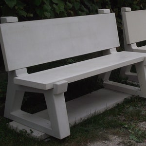 Cement Bench Straight Patio Bench Concrete Bench Set Etsy