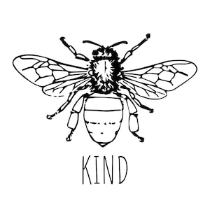 Abeille être gentil Svg autocollant vinyle tumbler cricut silhouette professeur positif se sentir bien message gentillesse école bricolage insecte bug hornet